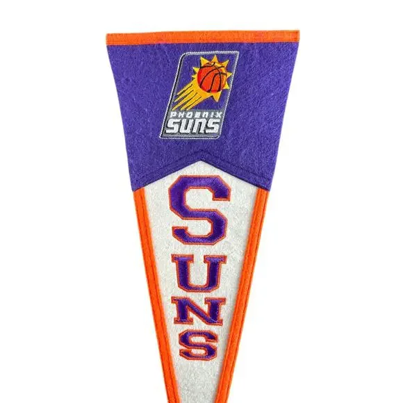 American Vtg Winning Streak- 90s Phoenix Suns- NBA Basket Mini Felt Flag- 15x6" - Picture 7 of 7
